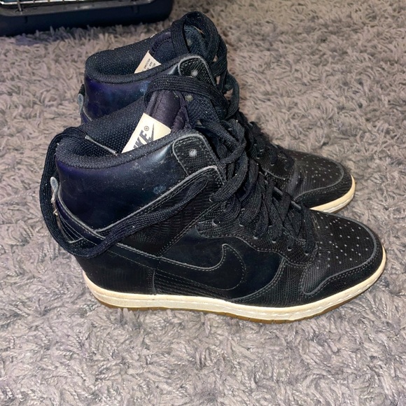 Nike Dunk wedge heels black size 7 - Picture 2 of 4